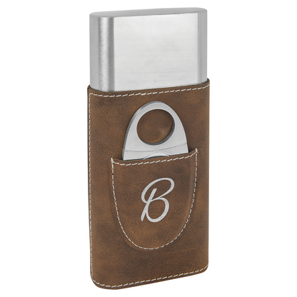 Leatherette Cigar Case with Cutter