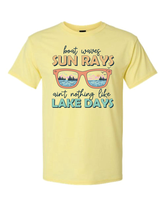 Sun Rays Lake Days Unisex Tees