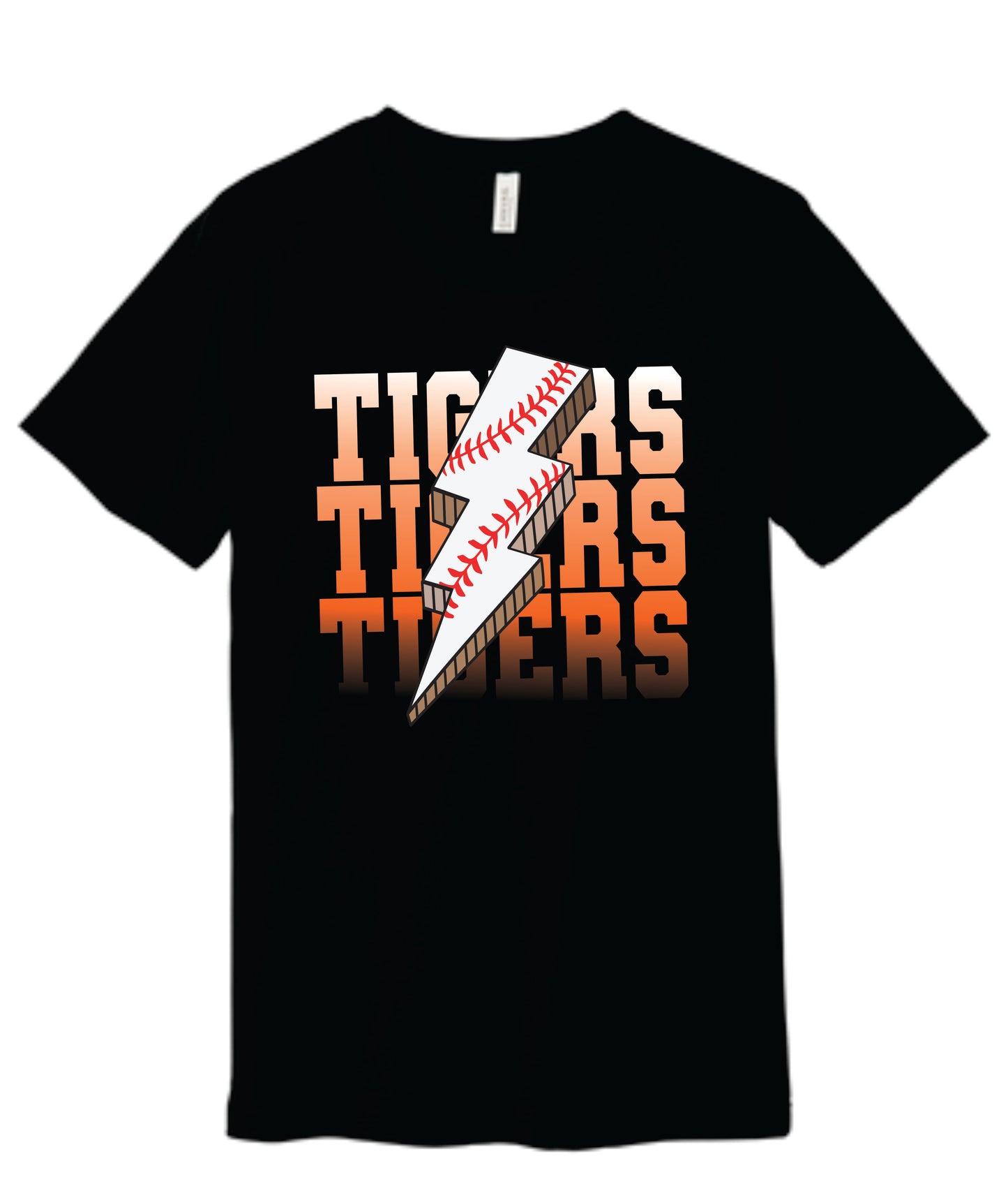 Tigers Baseball Lightning Bolt Tee