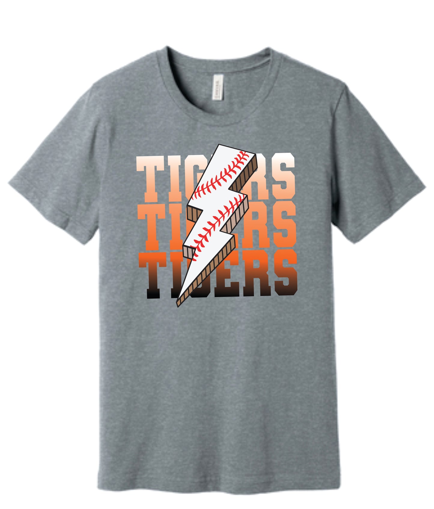 Tigers Baseball Lightning Bolt Tee