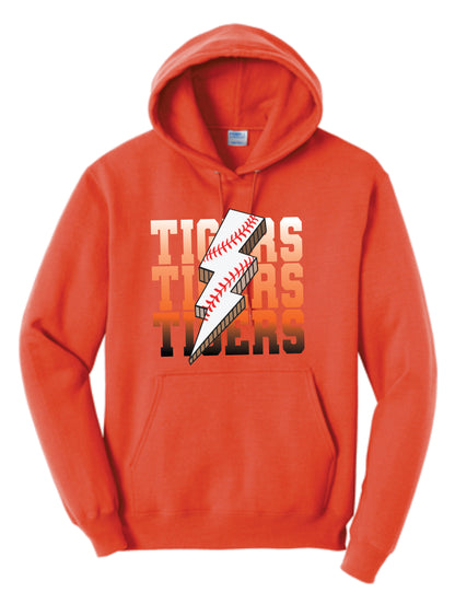 Tigers Baseball Lightning Bolt Hoodie