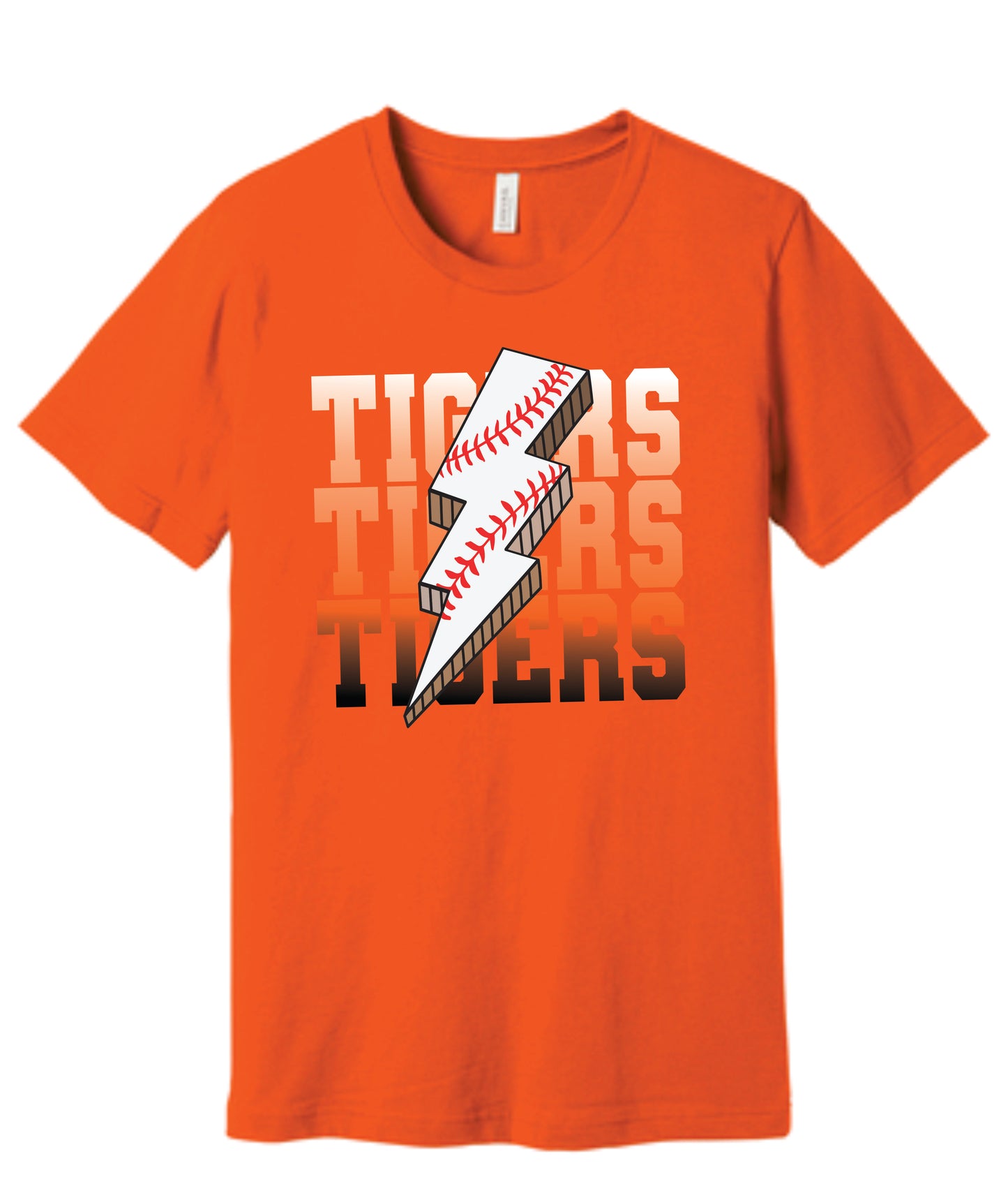 Tigers Baseball Lightning Bolt Tee
