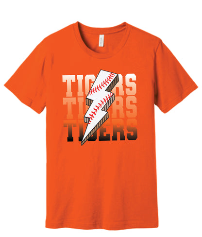 Tigers Baseball Lightning Bolt Tee