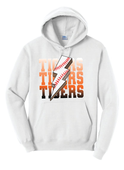 Tigers Baseball Lightning Bolt Hoodie