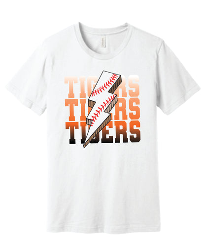 Tigers Baseball Lightning Bolt Tee