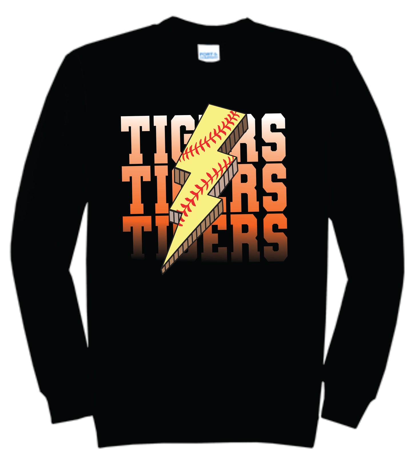 Tigers Fastpitch Lightning Bolt Crewneck