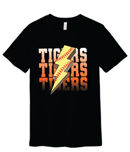 Tigers Fastpitch Lightning Bolt Tee
