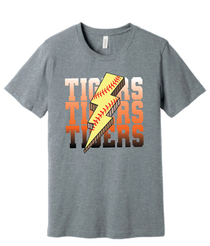 Tigers Fastpitch Lightning Bolt Tee