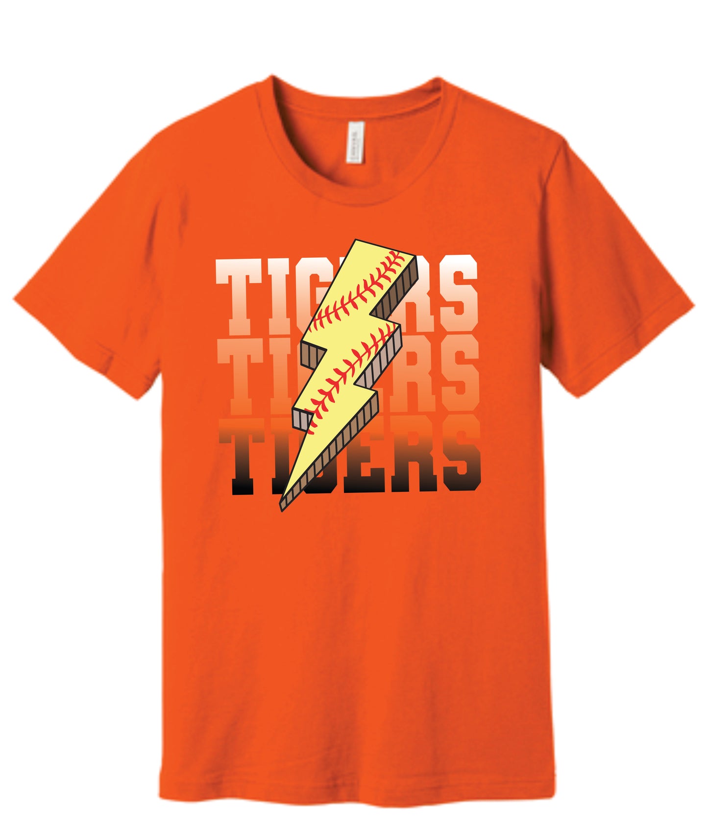 Tigers Fastpitch Lightning Bolt Tee