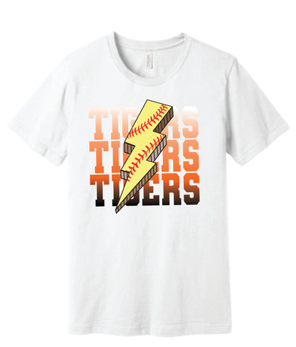 Tigers Fastpitch Lightning Bolt Tee