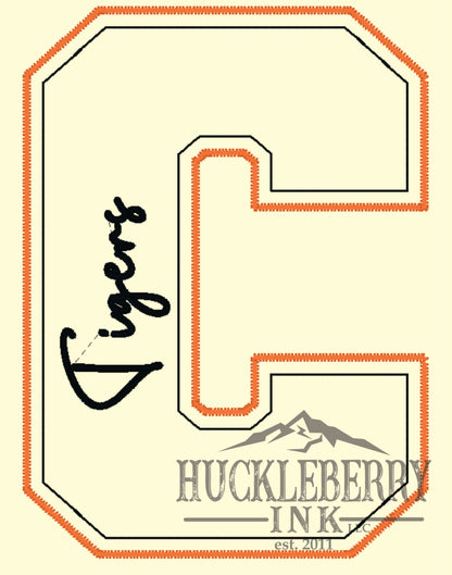 Custom Varsity Letter Embroidered Hoodie or Crewneck