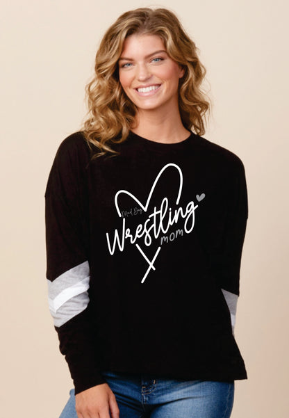 Ladies Wrestling Mom Varsity T