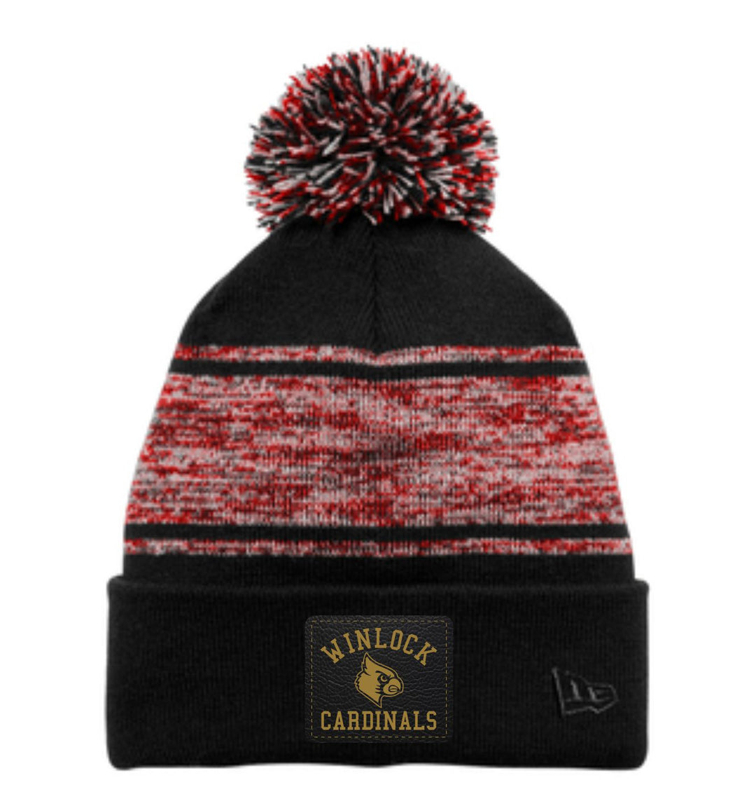 Winlock Cardinals Heathered Pom Beanie