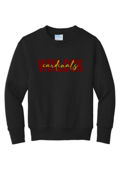 Winlock Cardinals Block Crewneck Sweatshirt