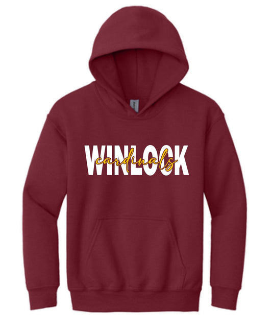 Winlock Cardinals Block Hoodie