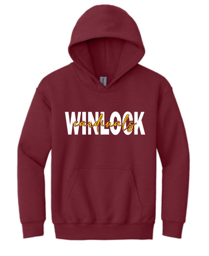 Winlock Cardinals Block Hoodie