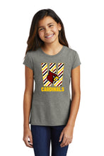 Winlock Cardinals Striped Girls Tee