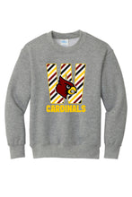 Winlock Cardinals Striped W Crewneck Sweatshirt