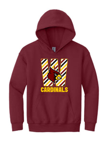 Winlock Cardinals Striped W Hoodie