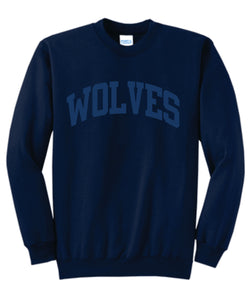 Wolves Puff Print Crewneck - Block