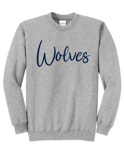 Wolves Puff Print Crewneck - Cursive