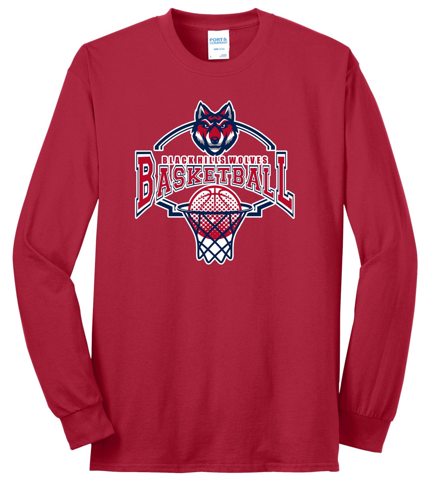 Wolves Basketball Long Sleeve Tee