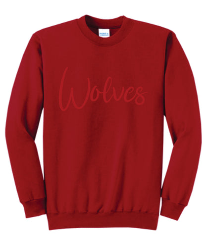 Wolves Puff Print Crewneck - Cursive