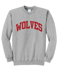 Wolves Puff Print Crewneck - Block