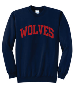 Wolves Puff Print Crewneck - Block