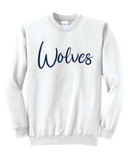 Wolves Puff Print Crewneck - Cursive