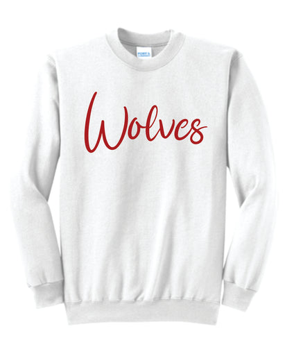 Wolves Puff Print Crewneck - Cursive