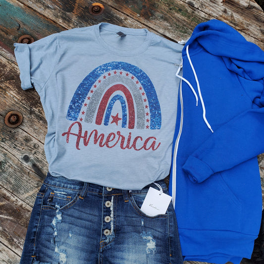 American Boho Rainbow T shirt