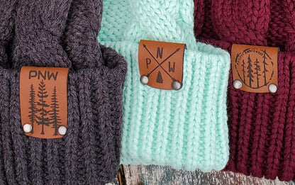 PNW Leather Patch Beanie