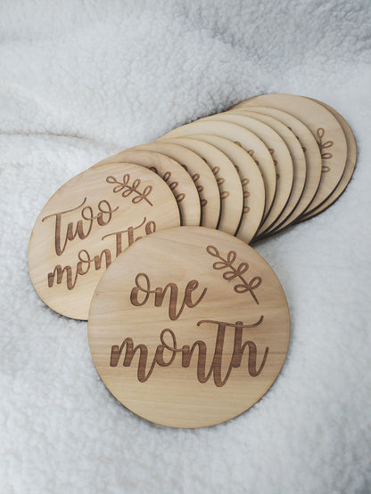 Baby Milestone Wood Circles