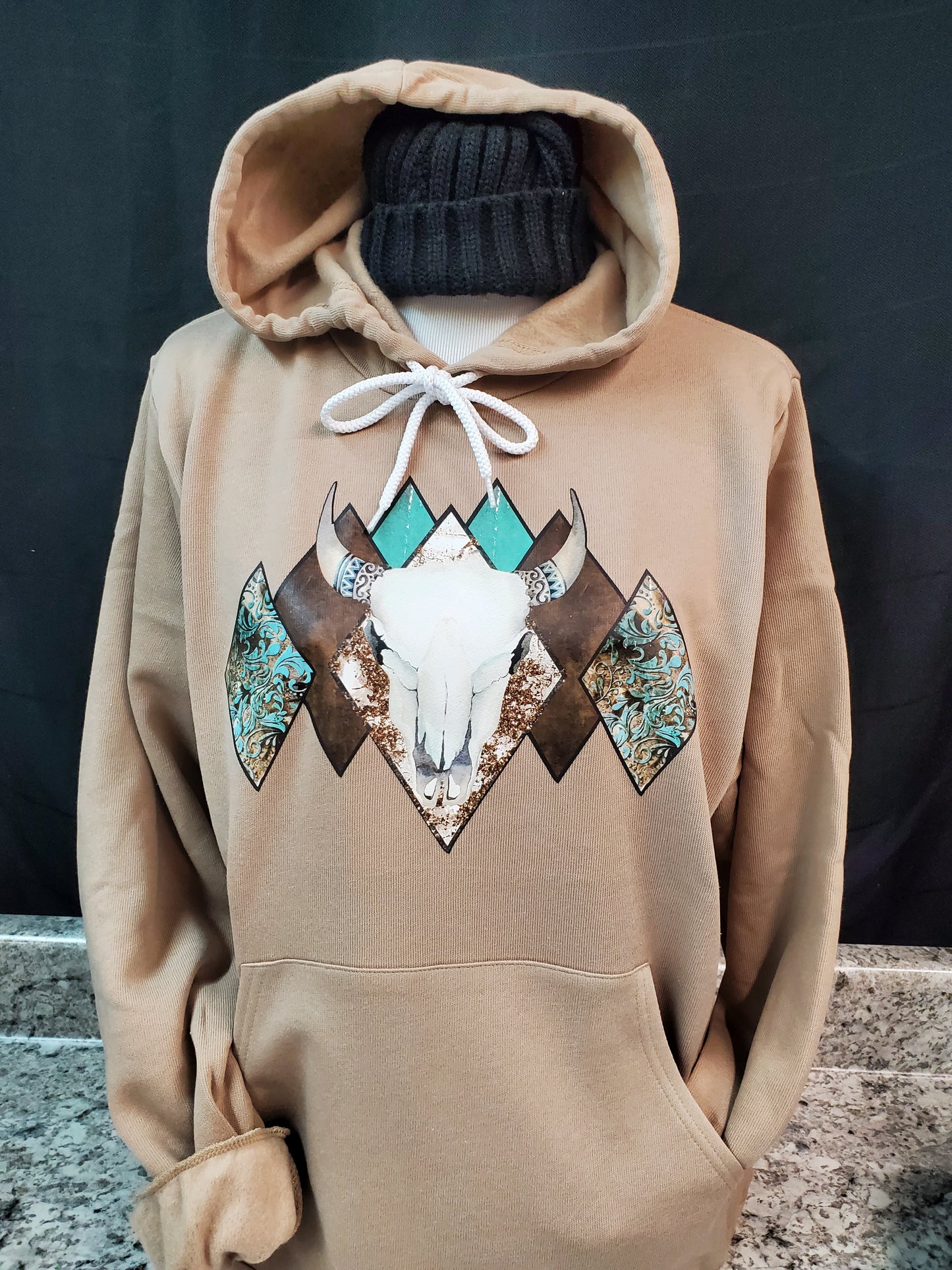 Wild Western Bull Skull Hoodie