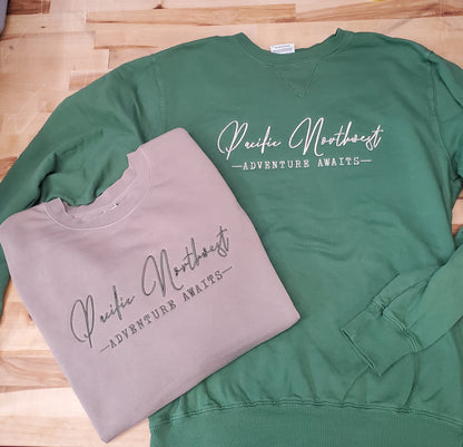 Pigment-Dye embroidered PNW Crew