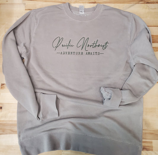Pigment-Dye embroidered PNW Crew