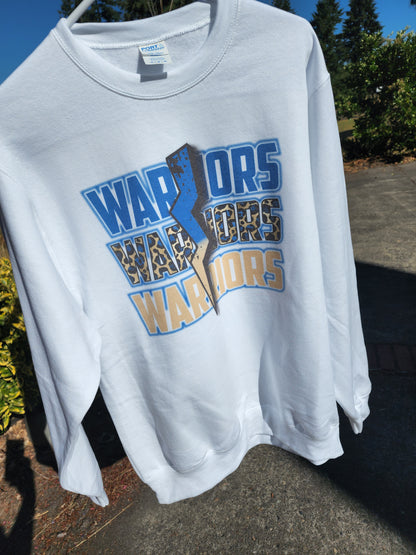 Warrior lightning bolt white crew