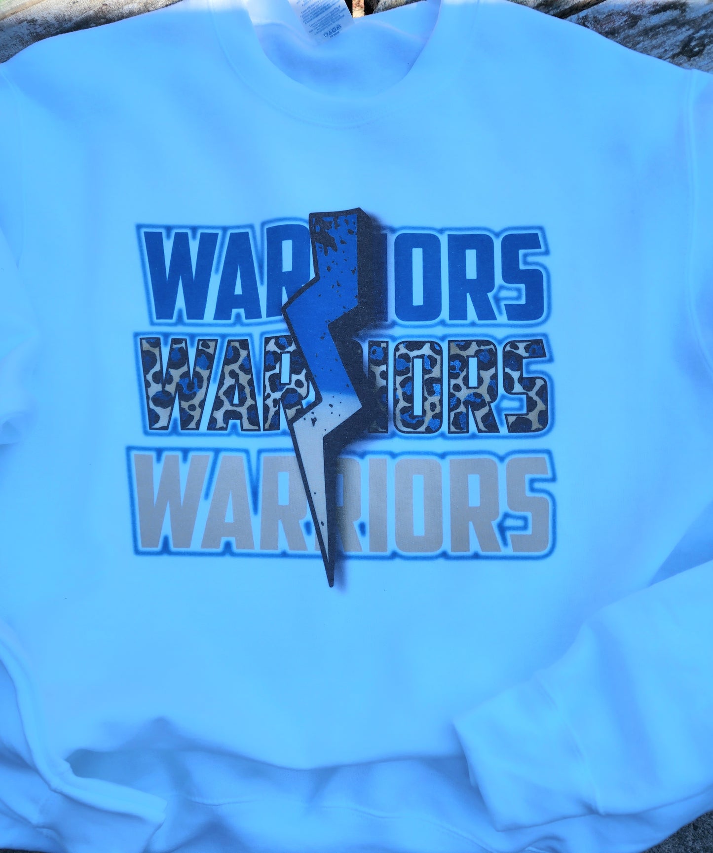 Warrior lightning bolt white crew