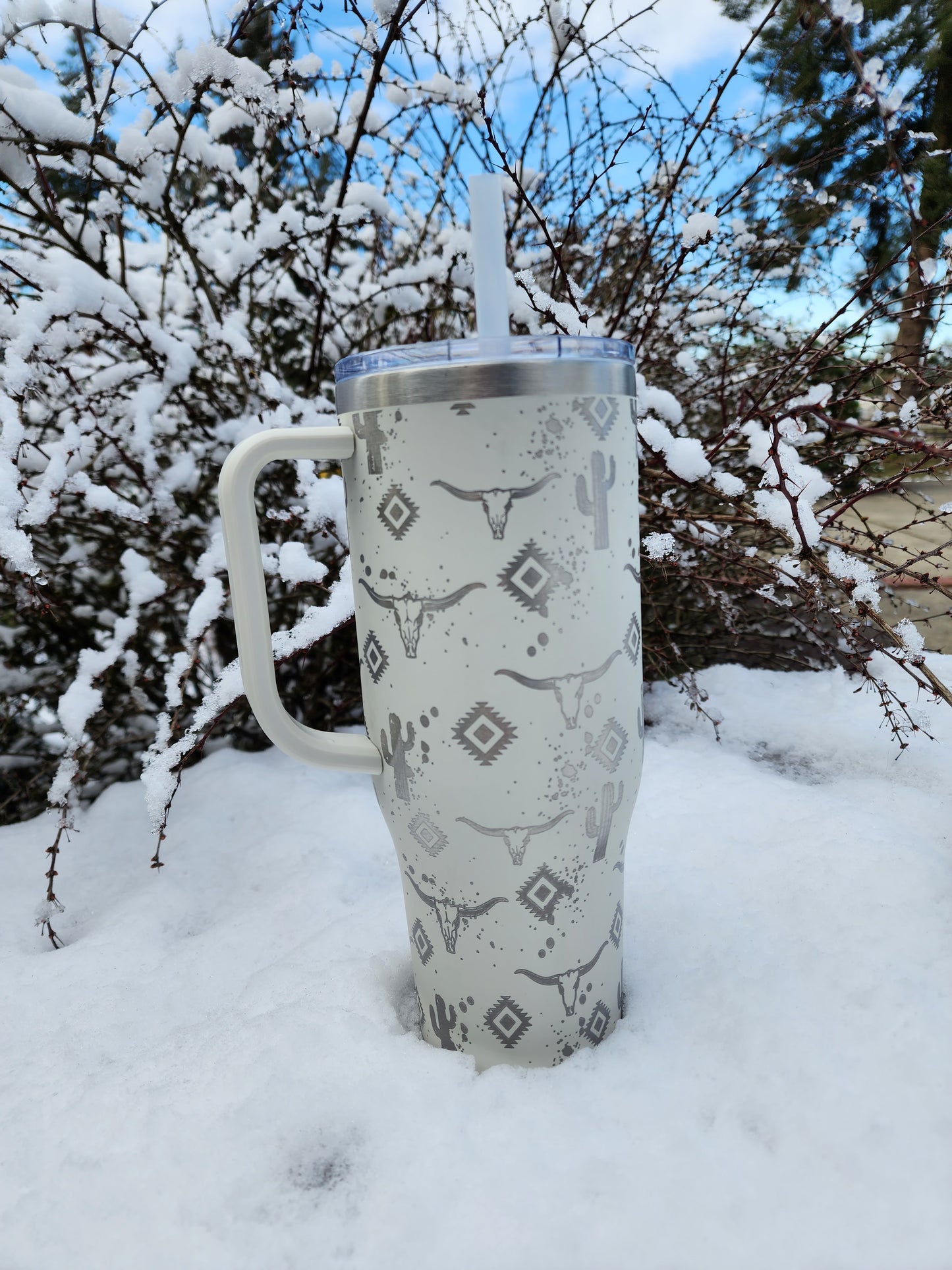 40oz Southwestern Bull Tumbler