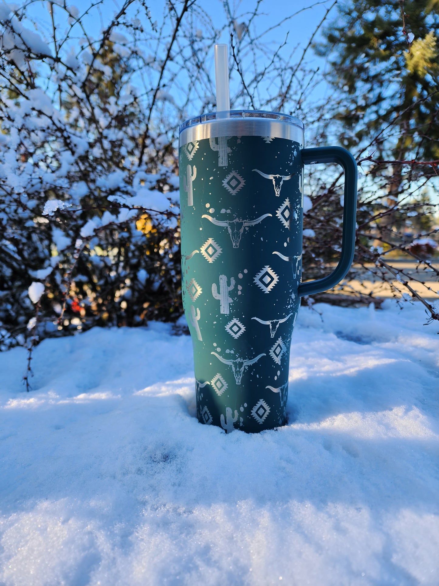 40oz Southwestern Bull Tumbler