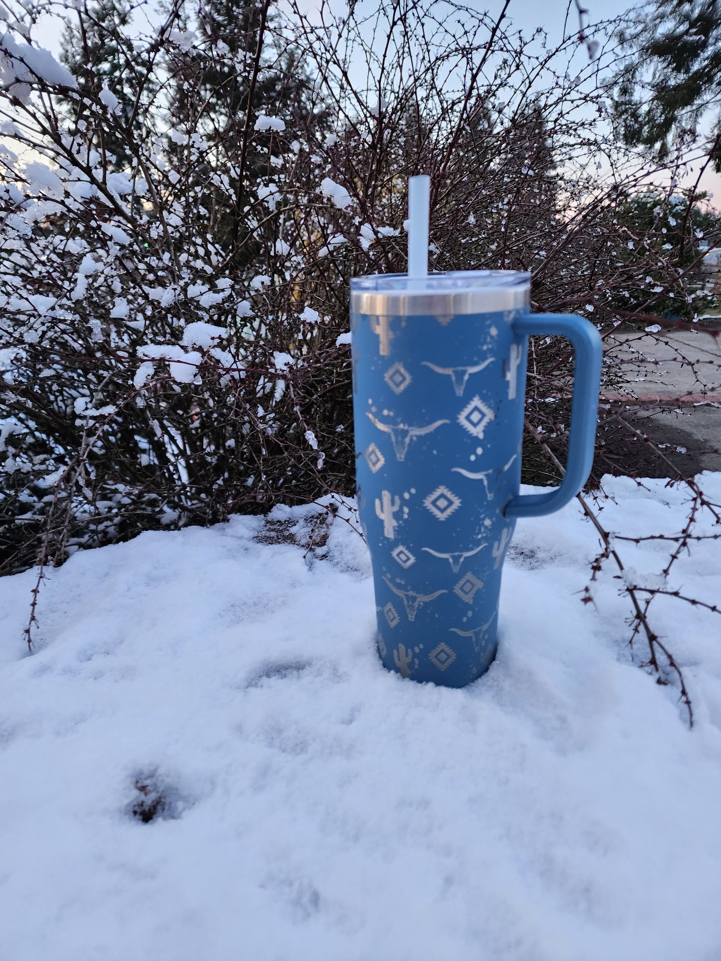 40oz Southwestern Bull Tumbler