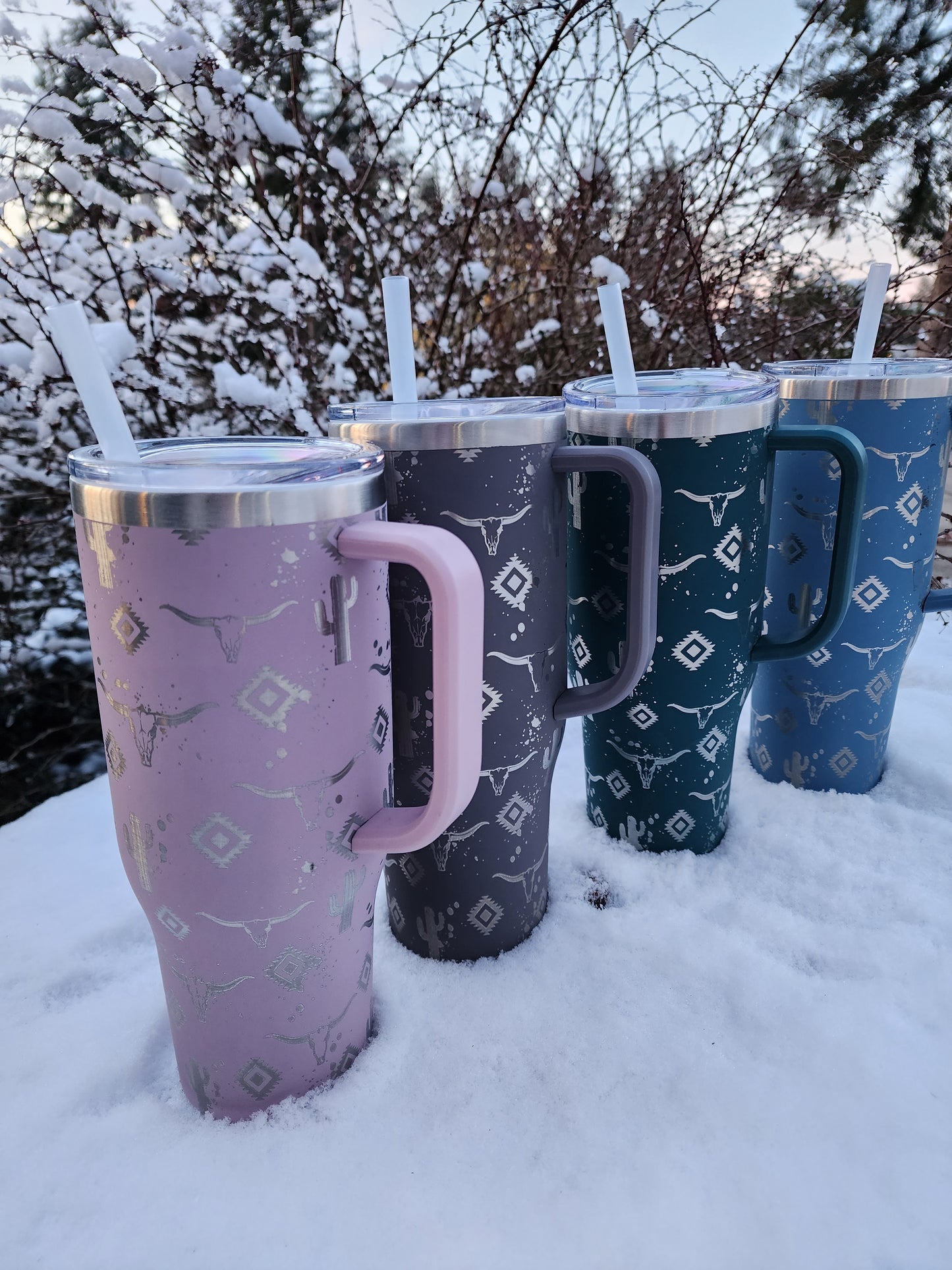 40oz Southwestern Bull Tumbler