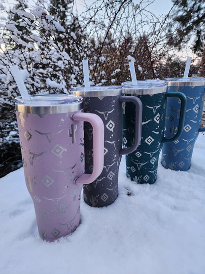 40oz Southwestern Bull Tumbler