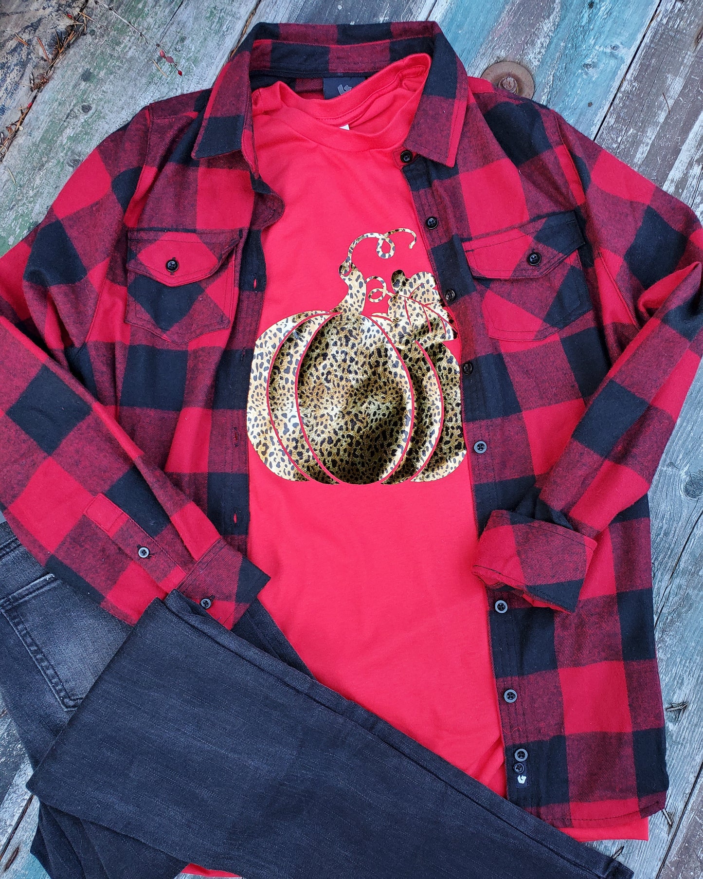 Leopard Foil Pumpkin T shirt