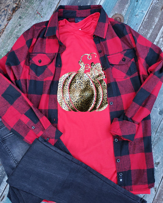 Leopard Foil Pumpkin T shirt