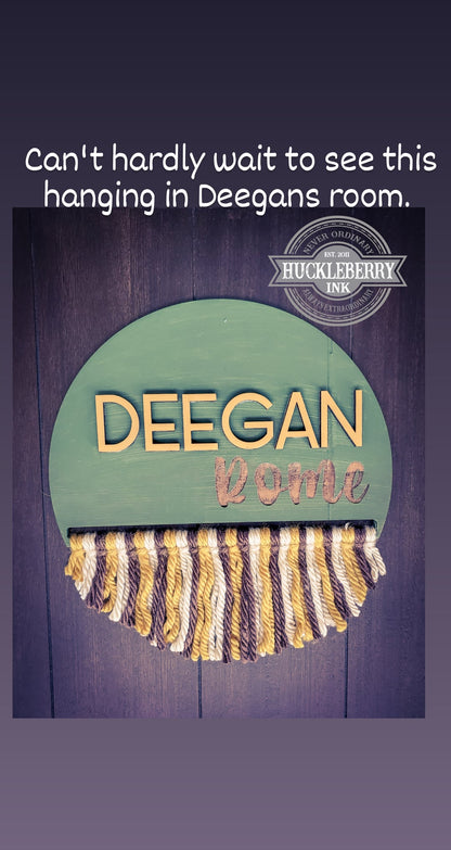 Macrame Boho room sign