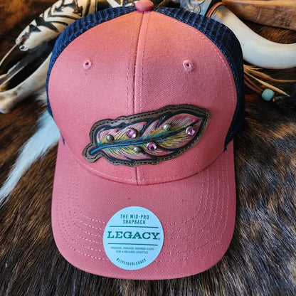 Julian Leather & Wool Feather Hat