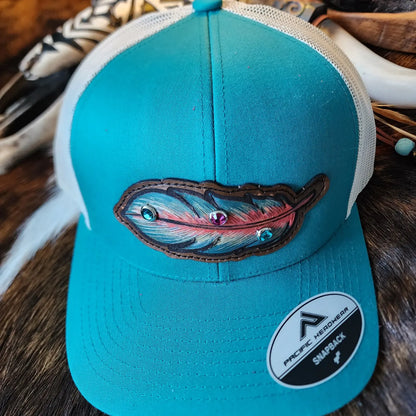 Julian Leather & Wool Feather Hat