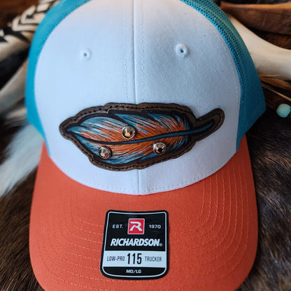 Julian Leather & Wool Feather Hat